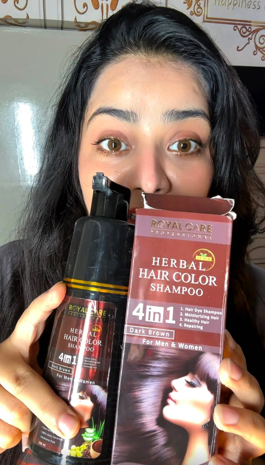 4 IN 1 Hair Coloring Shampoo – Dark Brown