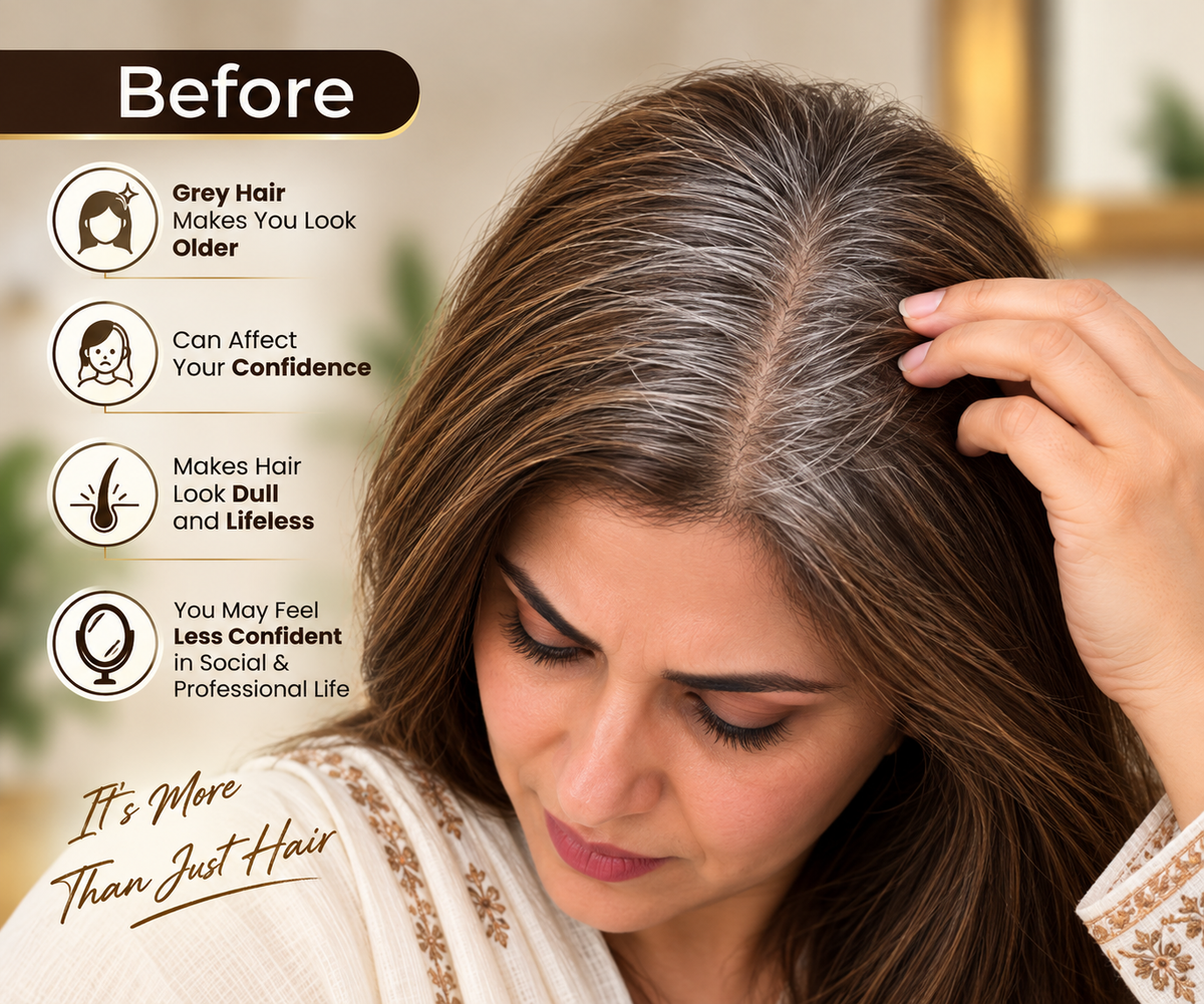4 IN 1 Hair Coloring Shampoo – Light Brown before
