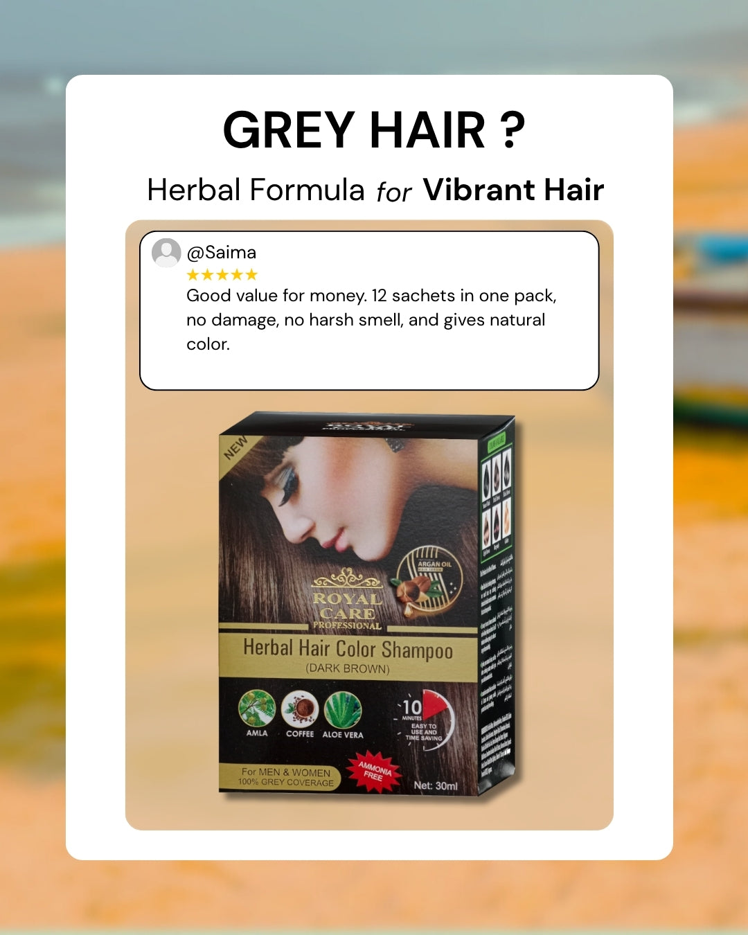 Hair Coloring Shampoo Box - Dark Brown