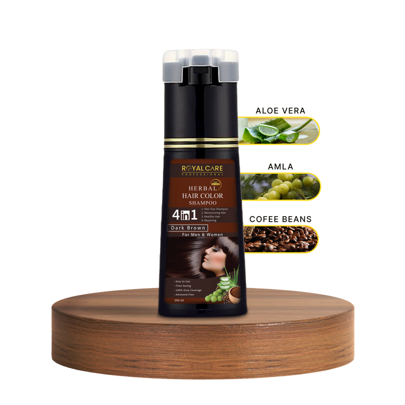 4 IN 1 Hair Coloring Shampoo – Dark Brown