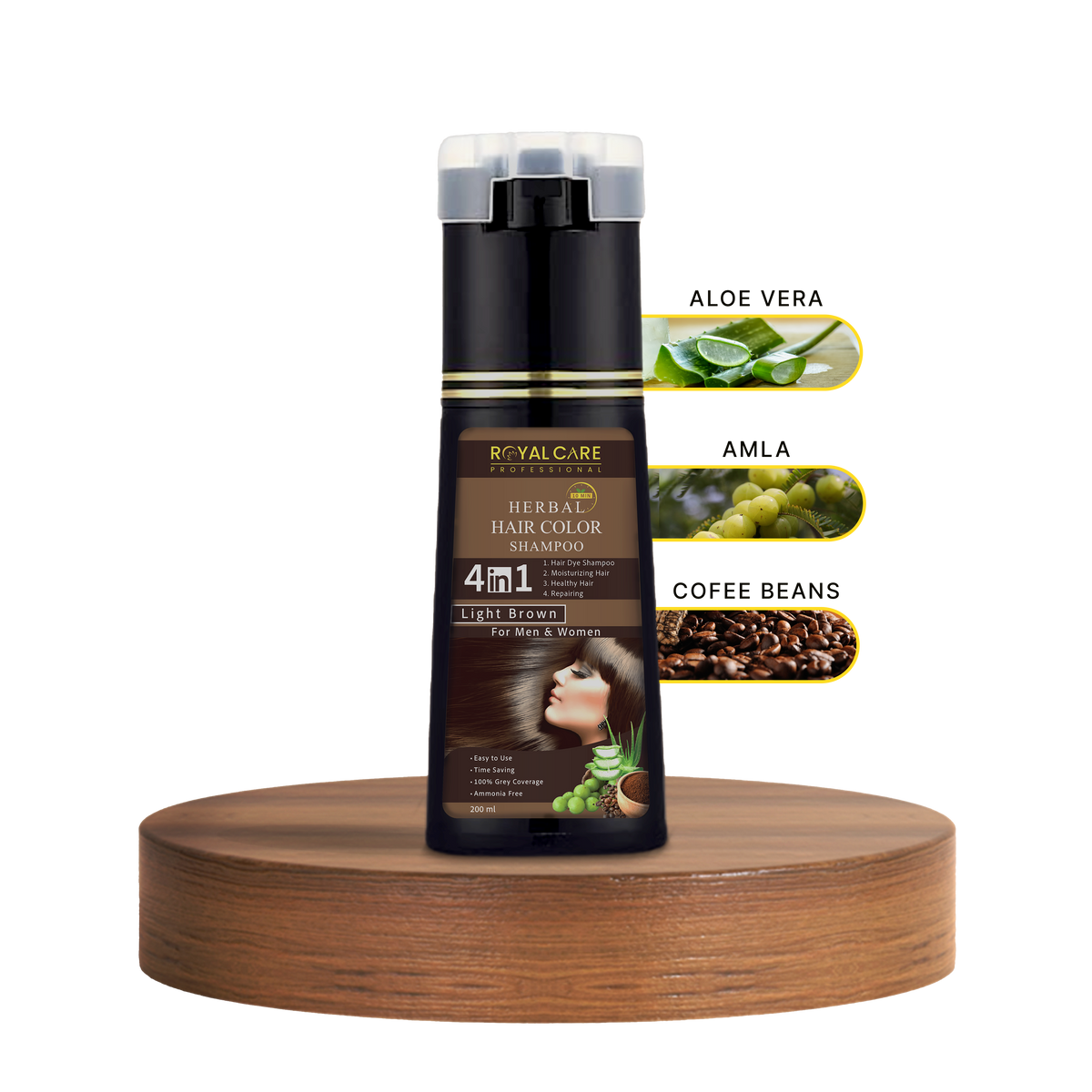 4 IN 1 Hair Coloring Shampoo – Light Brown
