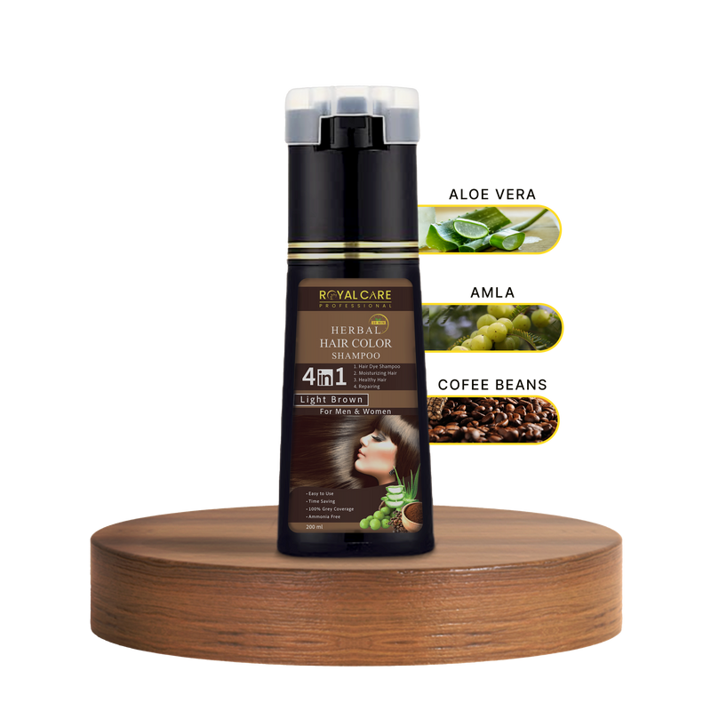 4 IN 1 Hair Coloring Shampoo – Light Brown