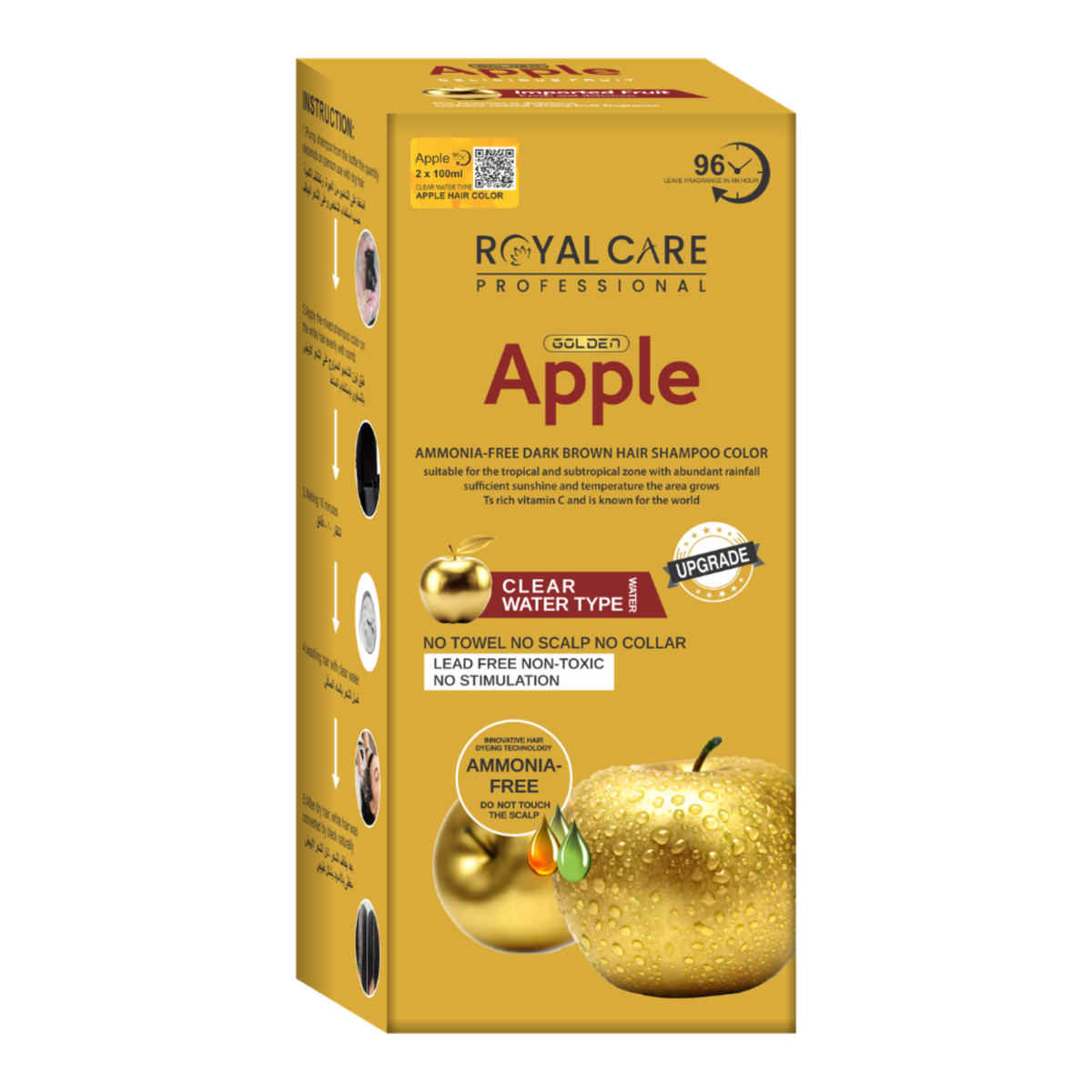 Apple Hair Color (Golden) - Dark Brown - Amonia Free (2x 100ml)