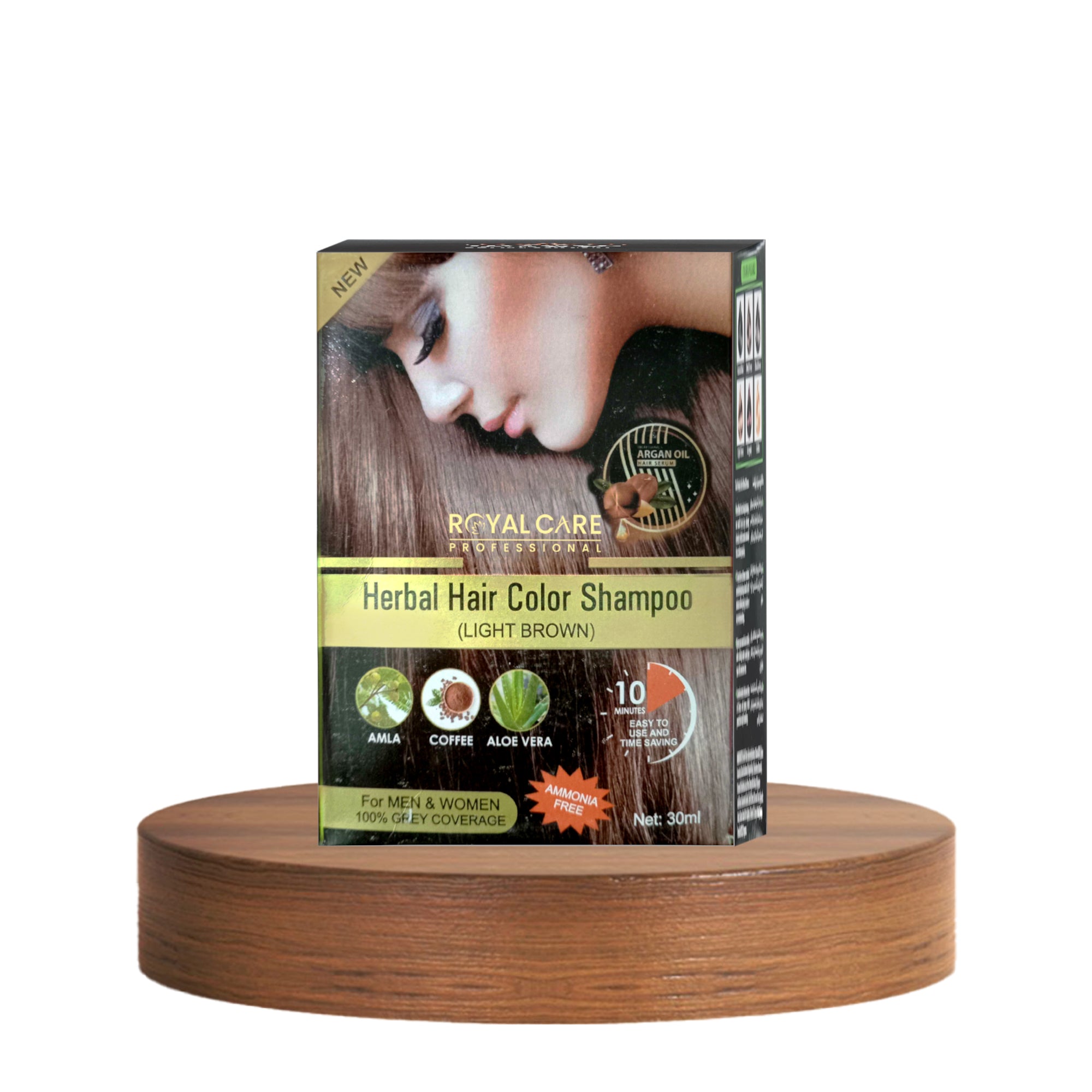 Hair Coloring Shampoo Box - Light Brown