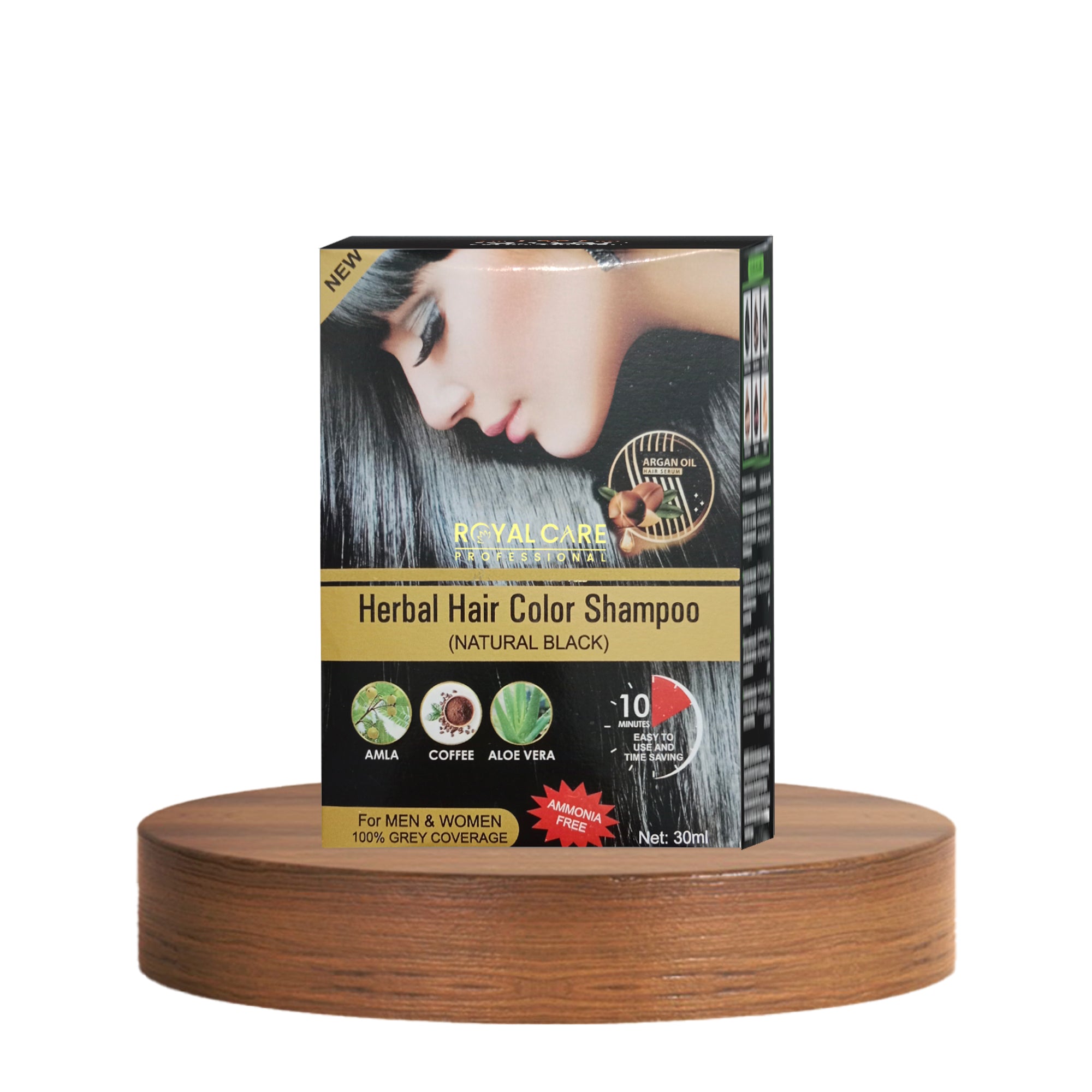 Hair Coloring Shampoo Box - Natural Black