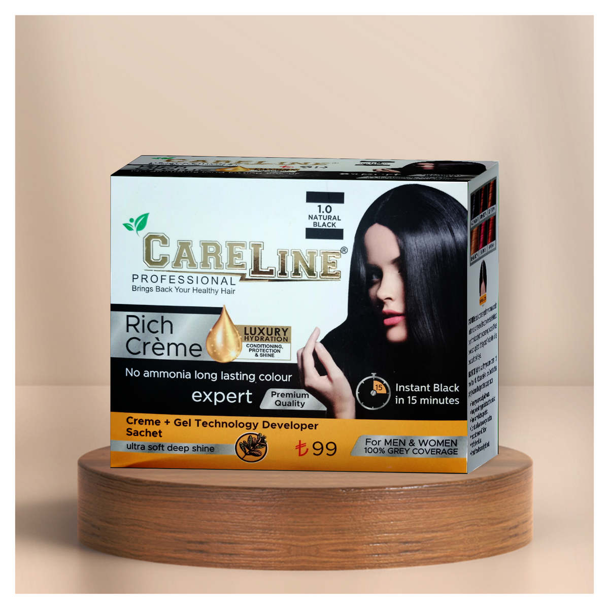 Careline Rich Creme Gel Hair Color - Natural Black