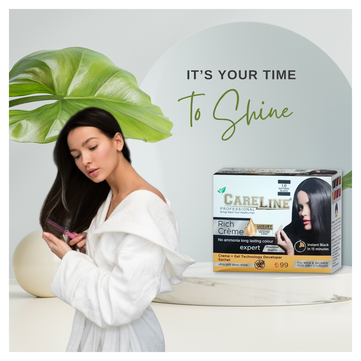 Careline Rich Creme Gel Hair Color - Natural Black