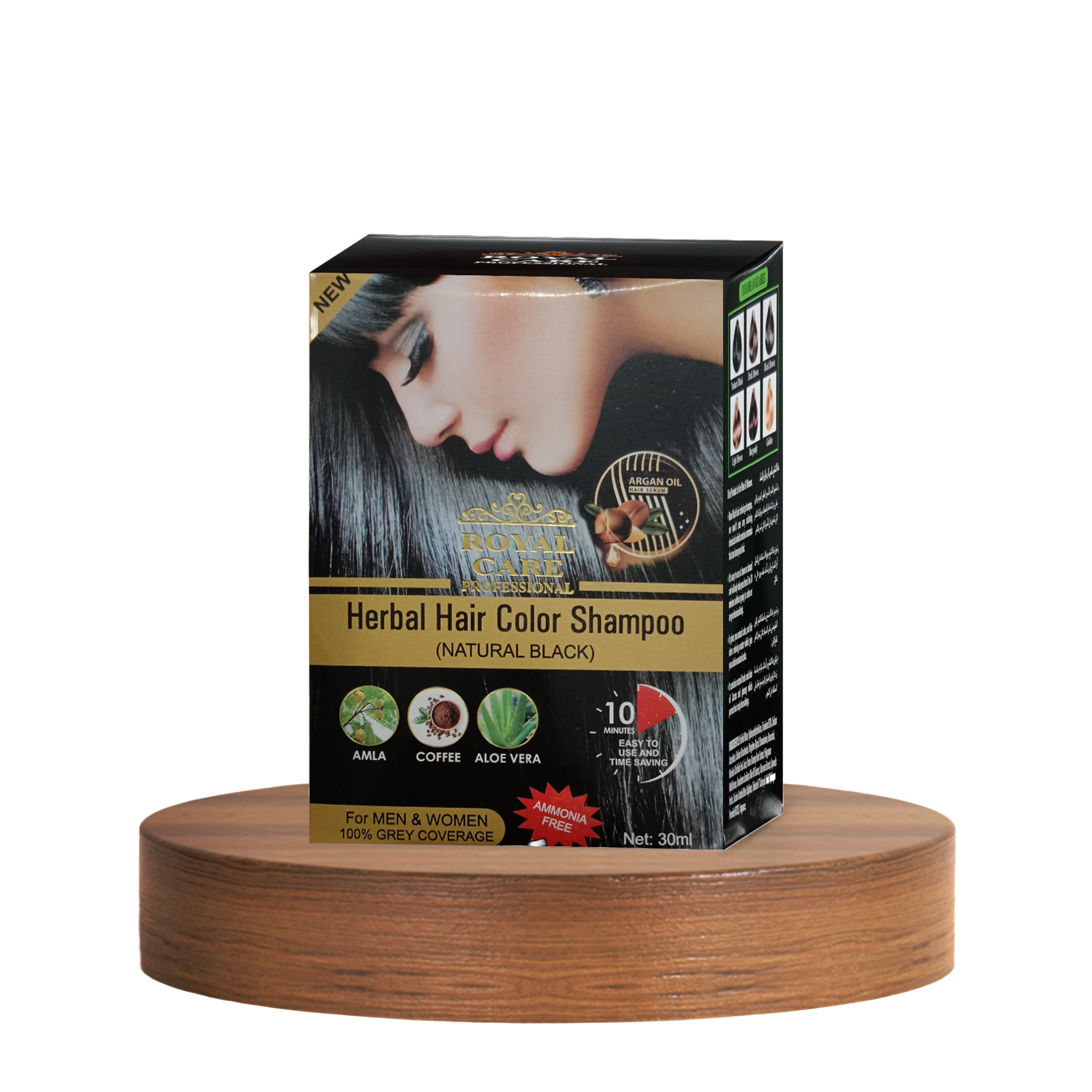 Herbal Hair Color Shampoo Box - Natural Black