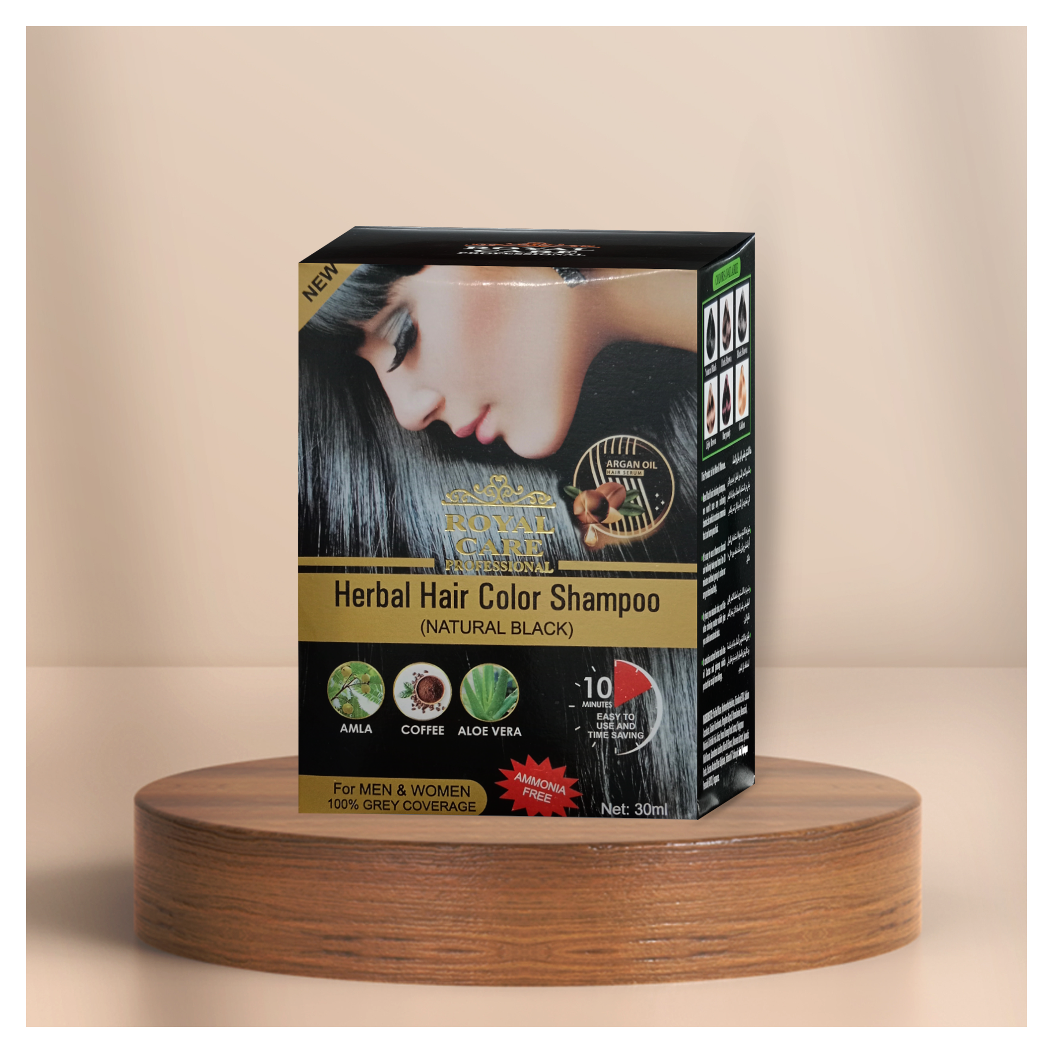 Herbal Hair Color Shampoo Box - Natural Black