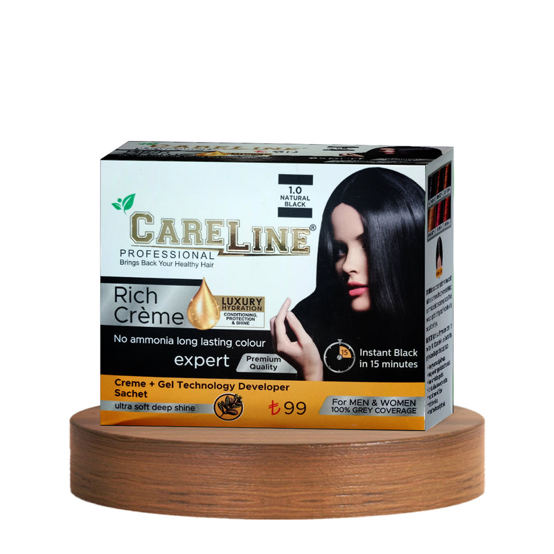Careline Rich Creme Gel Hair Color - Natural Black