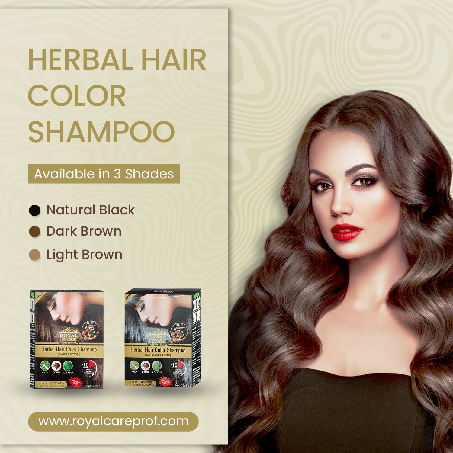 Hair Coloring Shampoo Box - Dark Brown